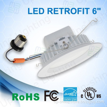 UL cUL FCC ES listed Triac dimmable led retrofit recessed can 6\" 2835 LM80 SMD 90degree